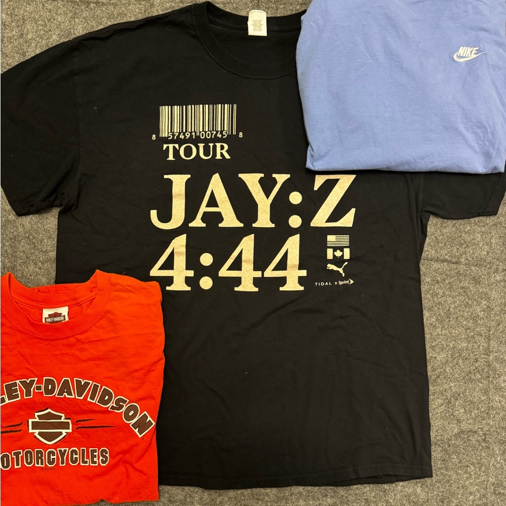 Jay Z 4:44 tour shirt with harley davidson and nike long sleeve tshirt 3pcs in 1